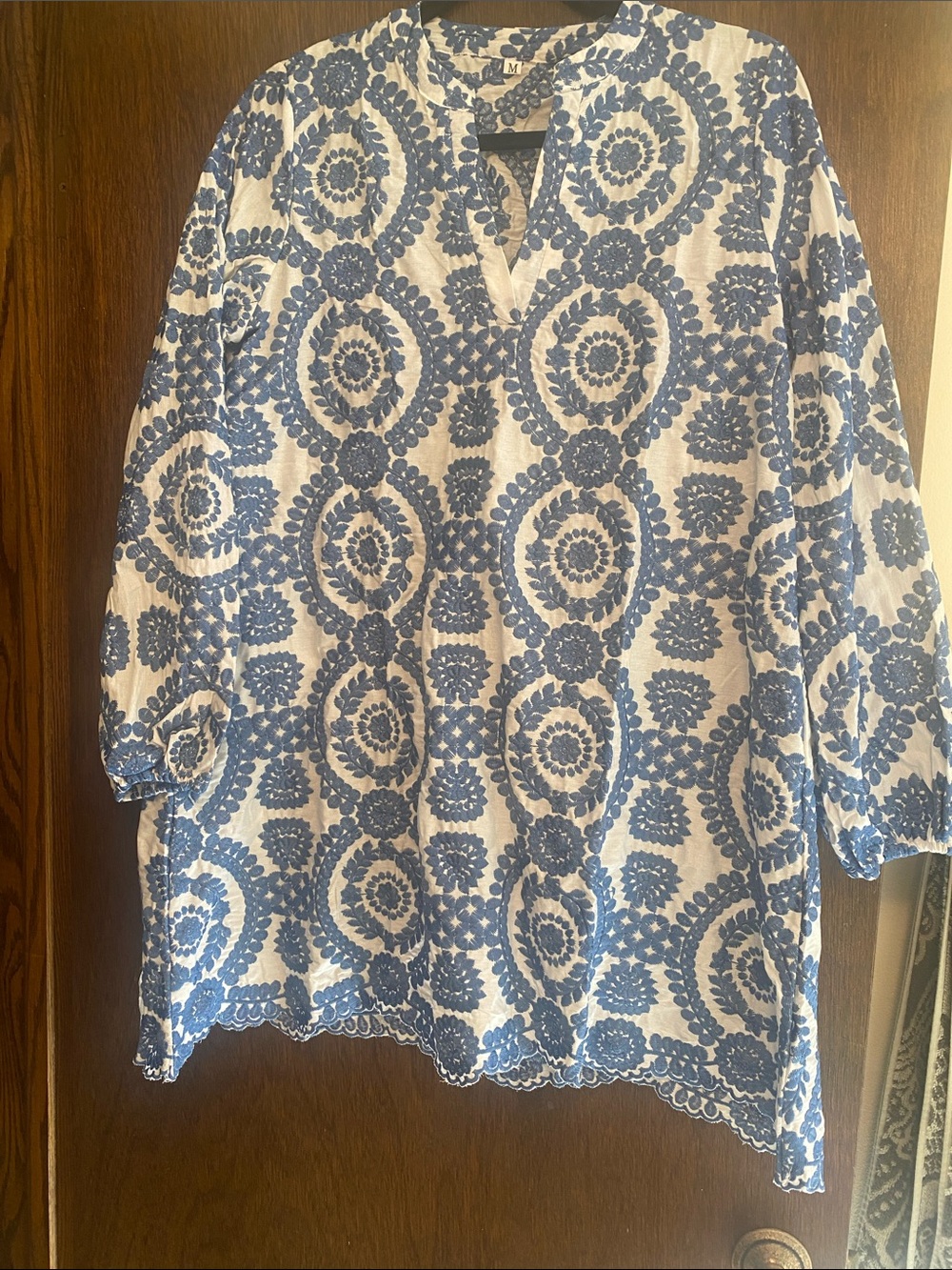 Blue and White Printed Women’s Tunic Top/dress